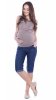MijaCulture Capri Maternity Cropped Trousers Pants Short 4015/M35  Blue Denim
